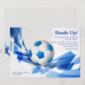 Blue Soccer Ball Party Einladung (Vorne/Hinten)