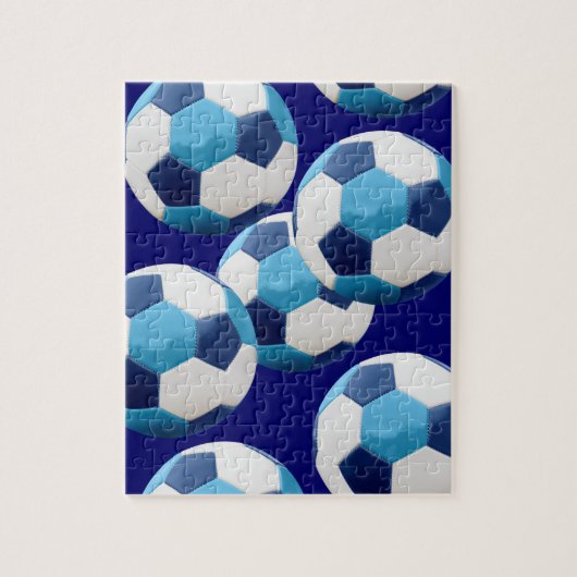 Blue Soccer Balls, Fußball-Grafik, Puzzle (Vertikal)