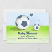 Blue Soccer/Football Baby Dusche | Einladung (Vorderseite)