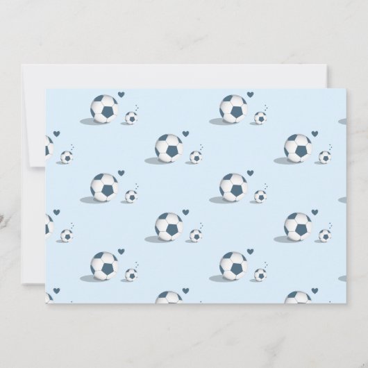 Blue Soccer/Football Baby Dusche | Einladung (Rückseite)
