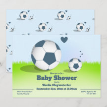 Blue Soccer/Football Baby Dusche | Einladung