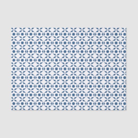 Blue Soccer Footballs Pattern Seidenpapier (Vorderseite)