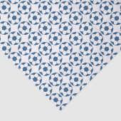 Blue Soccer Footballs Pattern Seidenpapier (Ausschnitt)