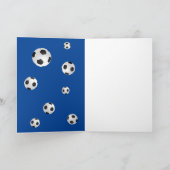 Blue Soccer / Fußball Sport Danke Coach Card (Innenseite)