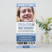 Blue Soccer Graduation Party - Einladung (Stehend Vorderseite)