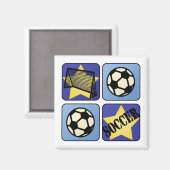 Blue Soccer Magnet (Vorderseite/Rückseite)