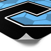Blue Soccer Pattern Number 5 Jersey Player Uniform Poster (Ecke)