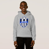 Blue Soccer Shield Team, Spielername und -nummer Hoodie (Vorne ganz)