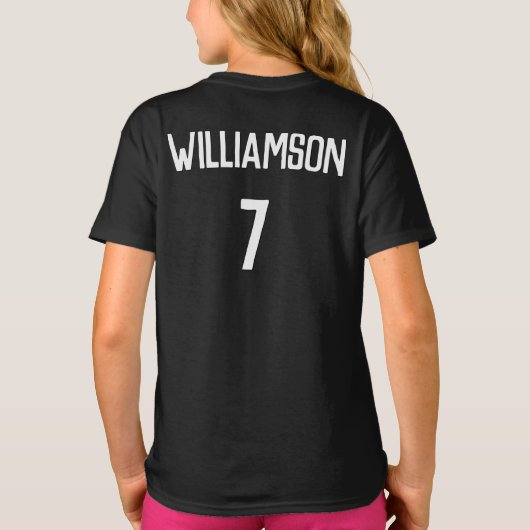 Blue Soccer Shield Team, Spielername und -nummer T-Shirt (Rückseite)