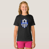 Blue Soccer Shield Team, Spielername und -nummer T-Shirt (Vorne ganz)