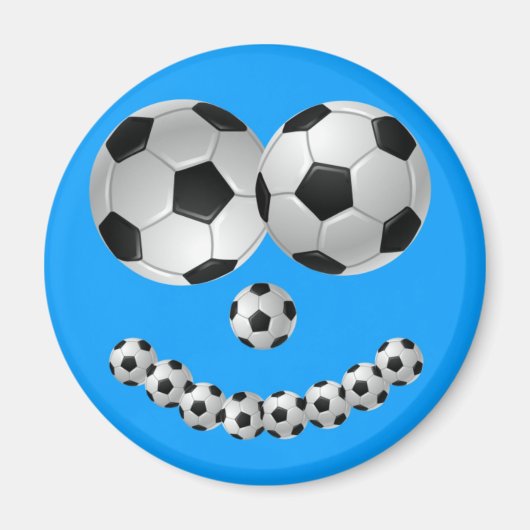 Blue Soccer Smile Magnet (Vorne)