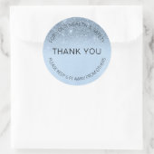 Blue Social Distance Glitzer Salon 1,50 m entfernt Runder Aufkleber (Tasche)