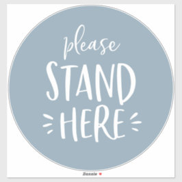 Blue Social Distancing Covid-19 große Stockwerk Ma Aufkleber