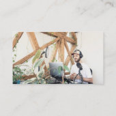 Blue Social Media Icons Logo Influencer Podcaster Visitenkarte (Rückseite)