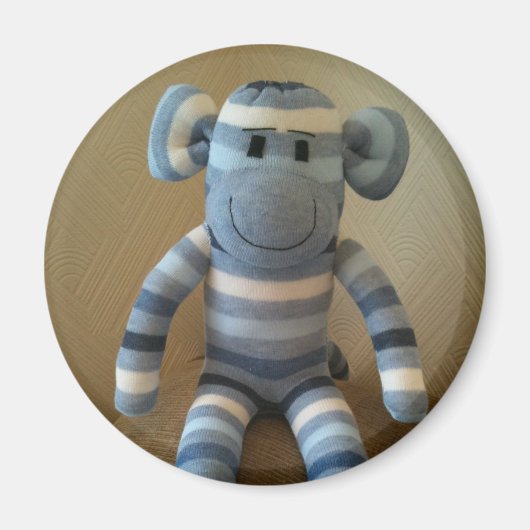 Blue Sock Monkey Magnet (Vorne)