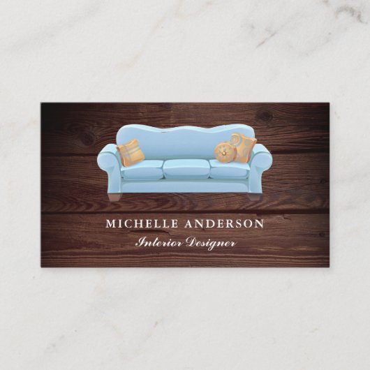 Blue Sofa Möbel Store Räume Designer Visitenkarte (Vorderseite)