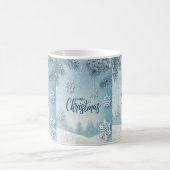 Blue Soft & Calm Christmas Snow Crystal Design- Kaffeetasse (Mittel)