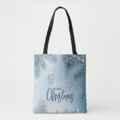 Blue Soft & Calm Christmas Snow Crystal Design- Tasche (Vorderseite)