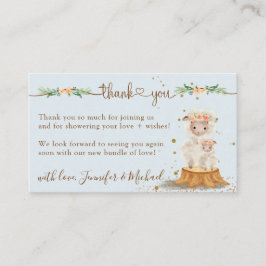 Blue Soft Lamb Sheep Baby Dusche Vielen Dank Begleitkarte