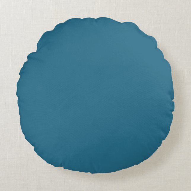 Blue Solid Color, Cushion Simple, Modern Rundes Kissen (Vorderseite)