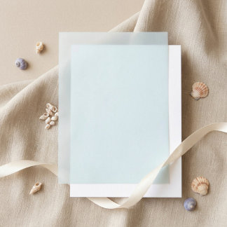 Blue Solid Color Wedding Liner Pergament Einladungen