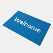 Blue Solid Welcome Mat Fußmatte (Schrägansicht)