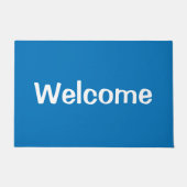 Blue Solid Welcome Mat Fußmatte (Vorderseite)