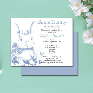 Blue Some Bunny kommt Baby Shower Einladung