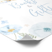 Blue Somebunny Rabbit Baby Duschbücher und Geschen Poster (Ecke)