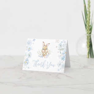 Blue Somebunny Rabbit Baby Dusche Dankeskarte
