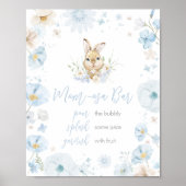 Blue Somebunny Rabbit Baby Dusche Mama Osa Bar Poster (Vorne)