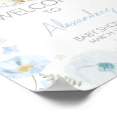 Blue Somebunny Rabbit Baby Dusche Willkommen Poster (Ecke)