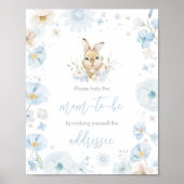 Blue Somebunny Rabbit Baby Shower Envelope Station Poster (Vorne)