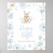 Blue Somebunny Rabbit Babydusche Windelwanne Winde Poster (Vorne)