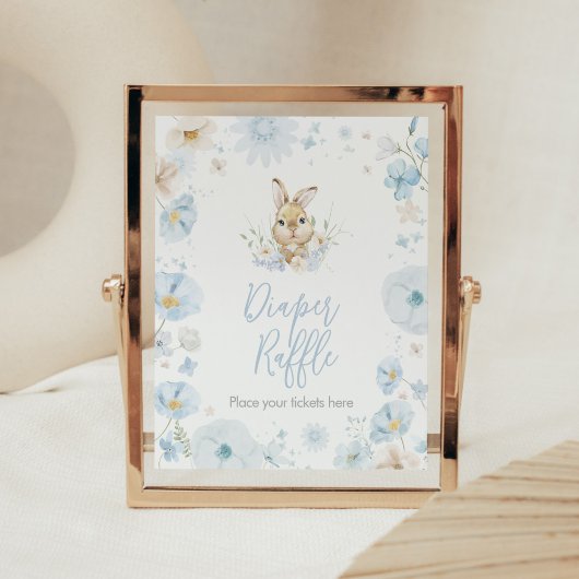 Blue Somebunny Rabbit Babydusche Windelwanne Winde Poster