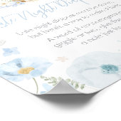 Blue Somebunny Rabbit Spate Night Diapers Poster (Ecke)