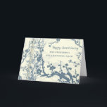 Blue Son & Daughter im Jura Hochzeitstag Karte<br><div class="desc">Glückliche Hochzeitskarte für Sohn und Tochter im Gesetz mit hübschen blauen Kirschblüten,  und herzlichen Vers.</div>