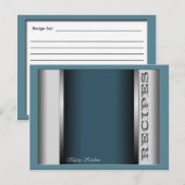 Blue Sophisticy Recipe Cards Postkarte (Vorne/Hinten)