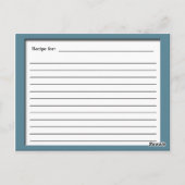 Blue Sophisticy Recipe Cards Postkarte (Rückseite)
