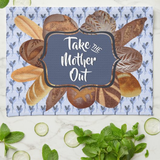 Blue Sourdough Brot Backen Personalisiert Geschirrtuch (Gefaltet)