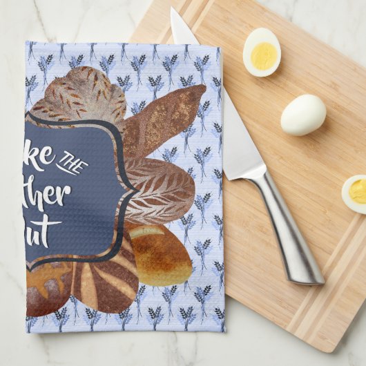 Blue Sourdough Brot Backen Personalisiert Geschirrtuch (Viertel Falte)