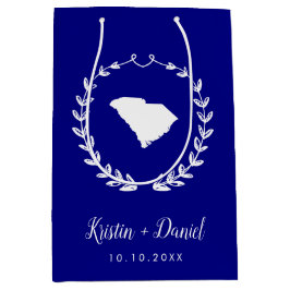 Blue South Carolina Karte Hochzeit Begrüßung Swag Mittlere Geschenktüte