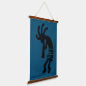 Blue Southwestern Kokopelli Wandteppich Mit Holzrahmen (Gewinkelt)