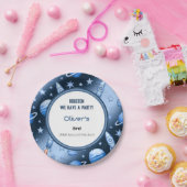 Blue Space Adventure Rocket Kindergeburtstag Graph Pappteller (Party)