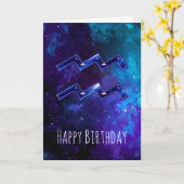 Blue Space Aquarius Geburtstagskarte Karte (Gelbe Blume)