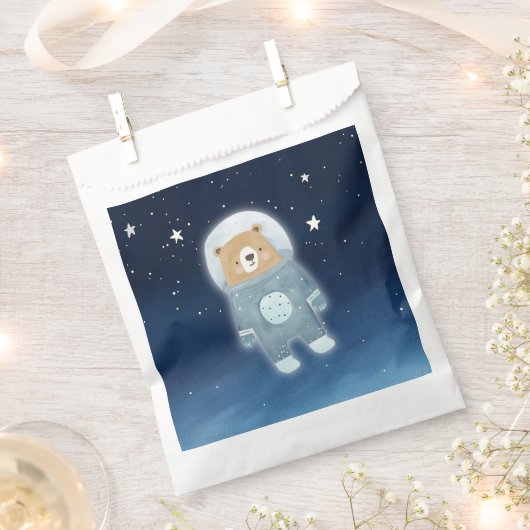 Blue Space Bear Astronaut Baby Dusche Geschenktütchen (Ausgeschnitten)