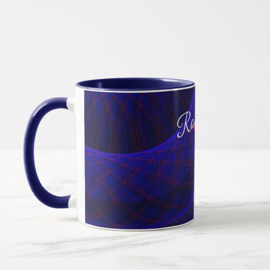 Blue Space Donuts Geometric Coffee Mug Tasse (Links)
