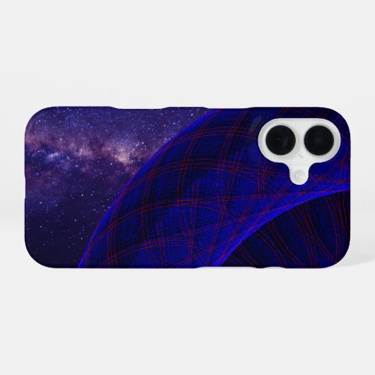 Blue Space Donuts Geometric iPhone 16 Case Hülle (Rückseite (Horizontal))