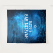 Blue Space Galaxy Bar Mitzvah Hintergrund Wandteppich (Vorderseite (Horizontal))