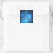 Blue Space Galaxy Bar Mitzvah Quadratischer Aufkleber (Tasche)
